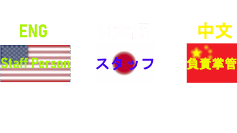 ENG日本語中文 Staff